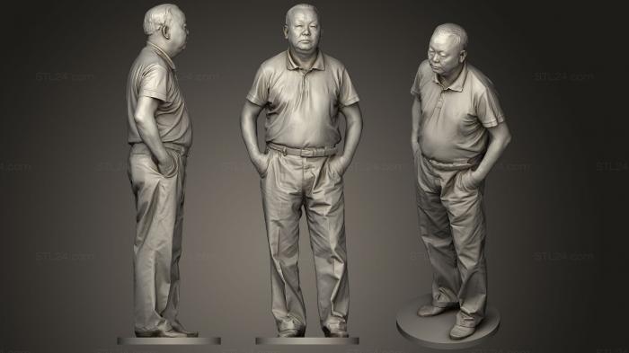 Статуэтки люди (Стоящий мужчина, STKH_0254) 3D модель для ЧПУ станка